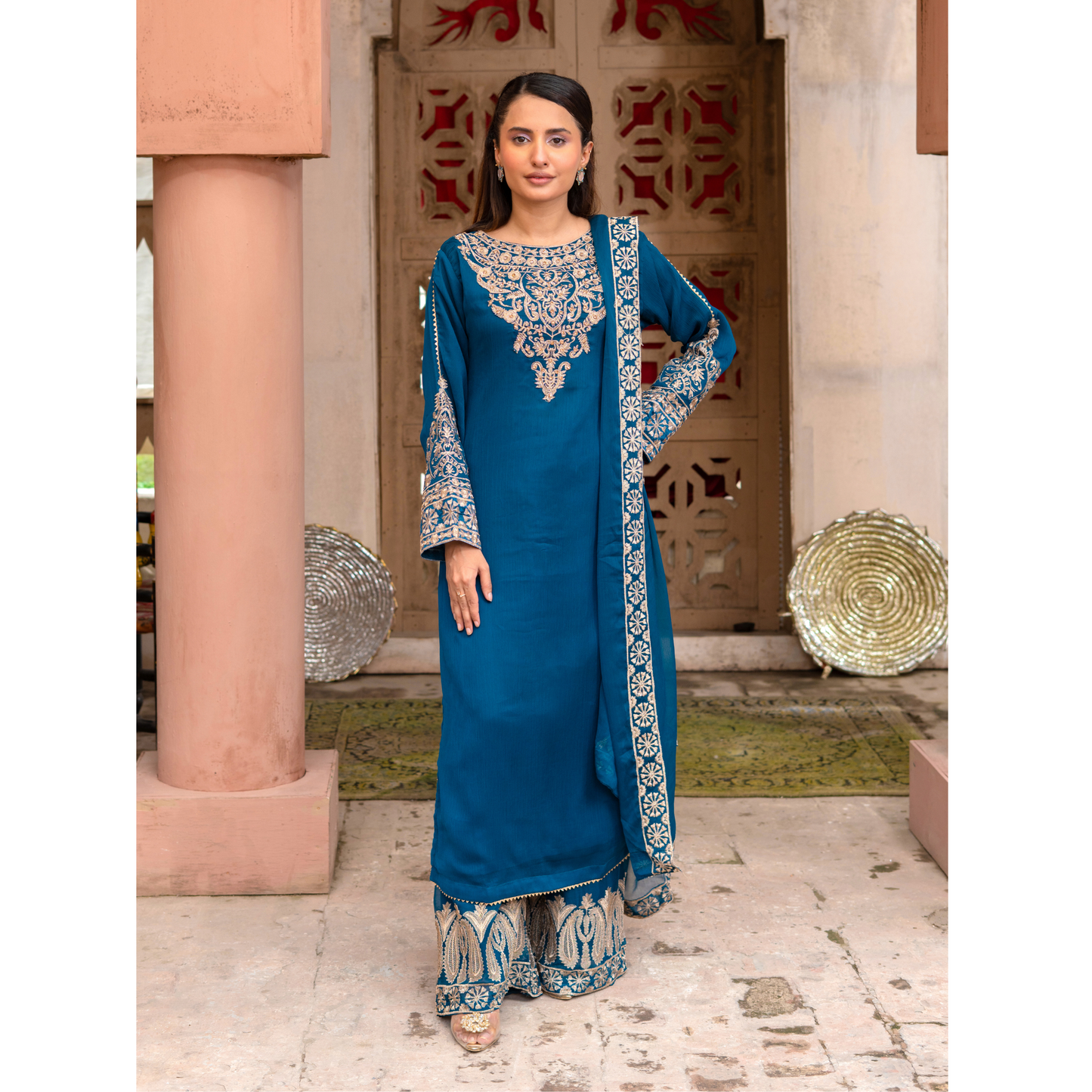 UMRZ-50 Luxury Chiffon Embroidered 3 Pc Collection by Rangz