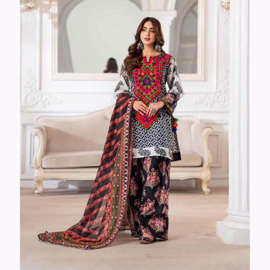 3 Pc Luxury Embroidered trendy Farshi Shalwar Collection | Eid Wear | Karma collection