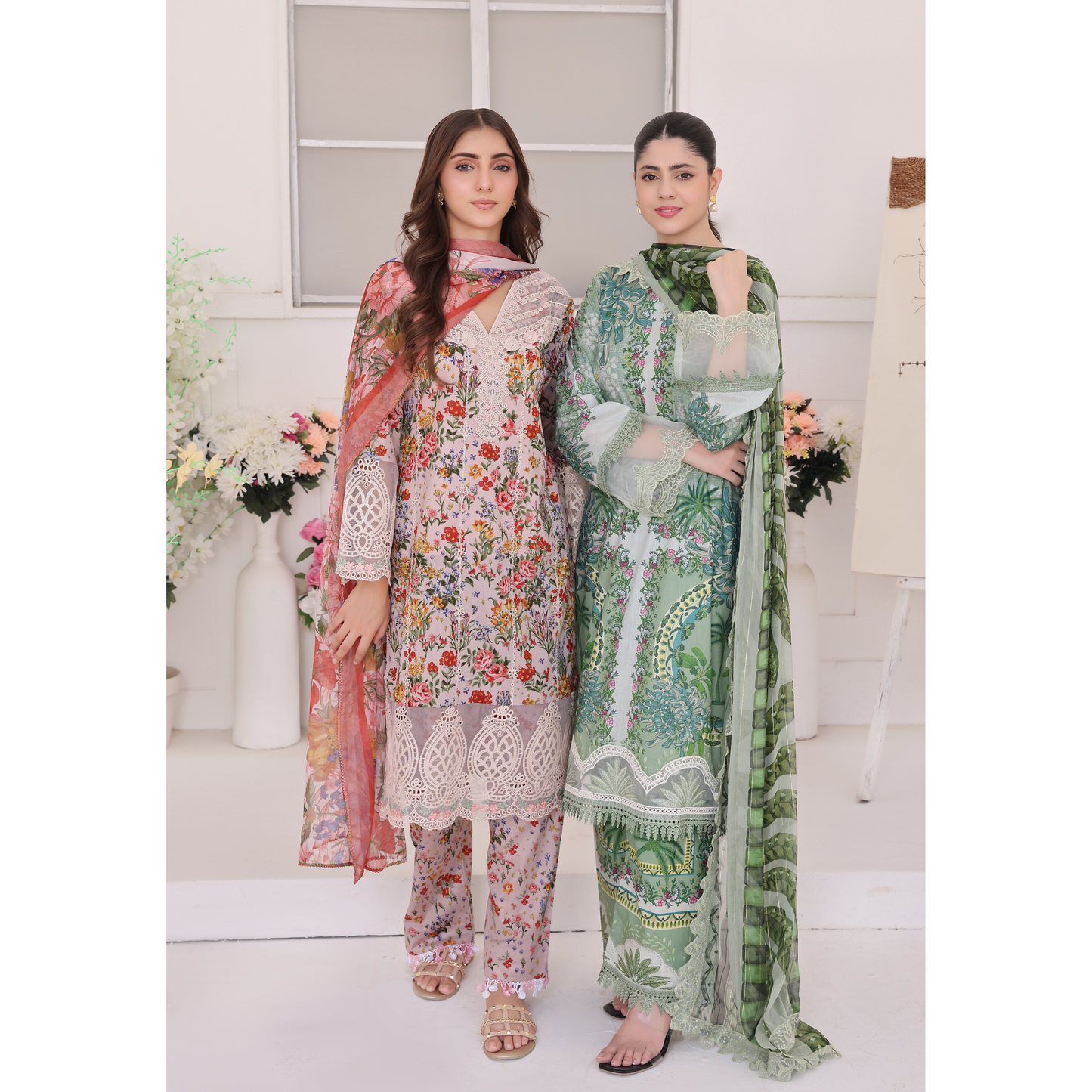 UA-94 3 Pc Embroidered Printed Summer Lawn | Ready to Wear | Umnaa
