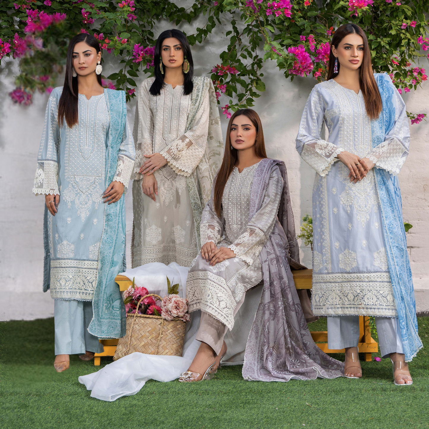 UTT-05 Embroidered Cambric Cotton 3 Pc Ready to wear Collection | Traditional Thread