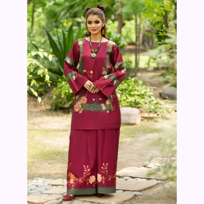 Sëleñe Raw Silk Printed Co-Ords Set by Karma Collection | Ready to Wear Modest fashion Asian
