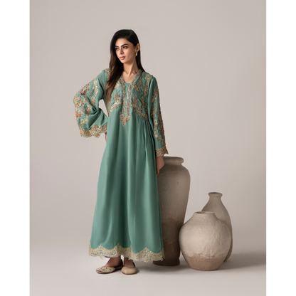 RA-26 Velvet Kaftan Dress Collection| Embroidered 1 Piece Festive Wear