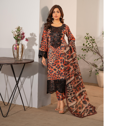 RA-14 3 Pc Embroidered printed Lawn Collection | Raniya.h |