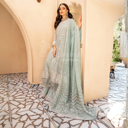 Luxury Embroidered Chiffon Party wear dress  | Wedding Collection | karma Collection | UMKC01201