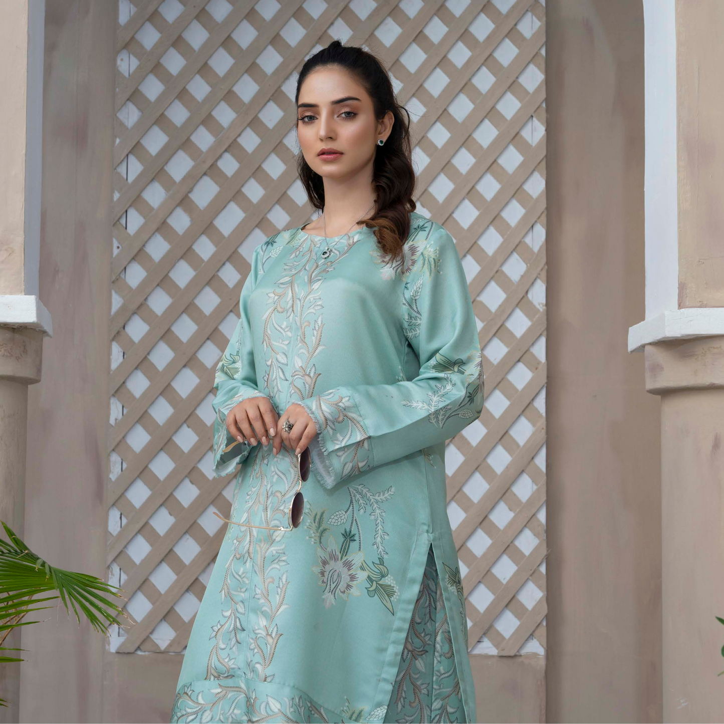 2 Printed Pakistani Co-Ords Set with Bag | Ready to Wear | Raniya.h | UMRAH0901