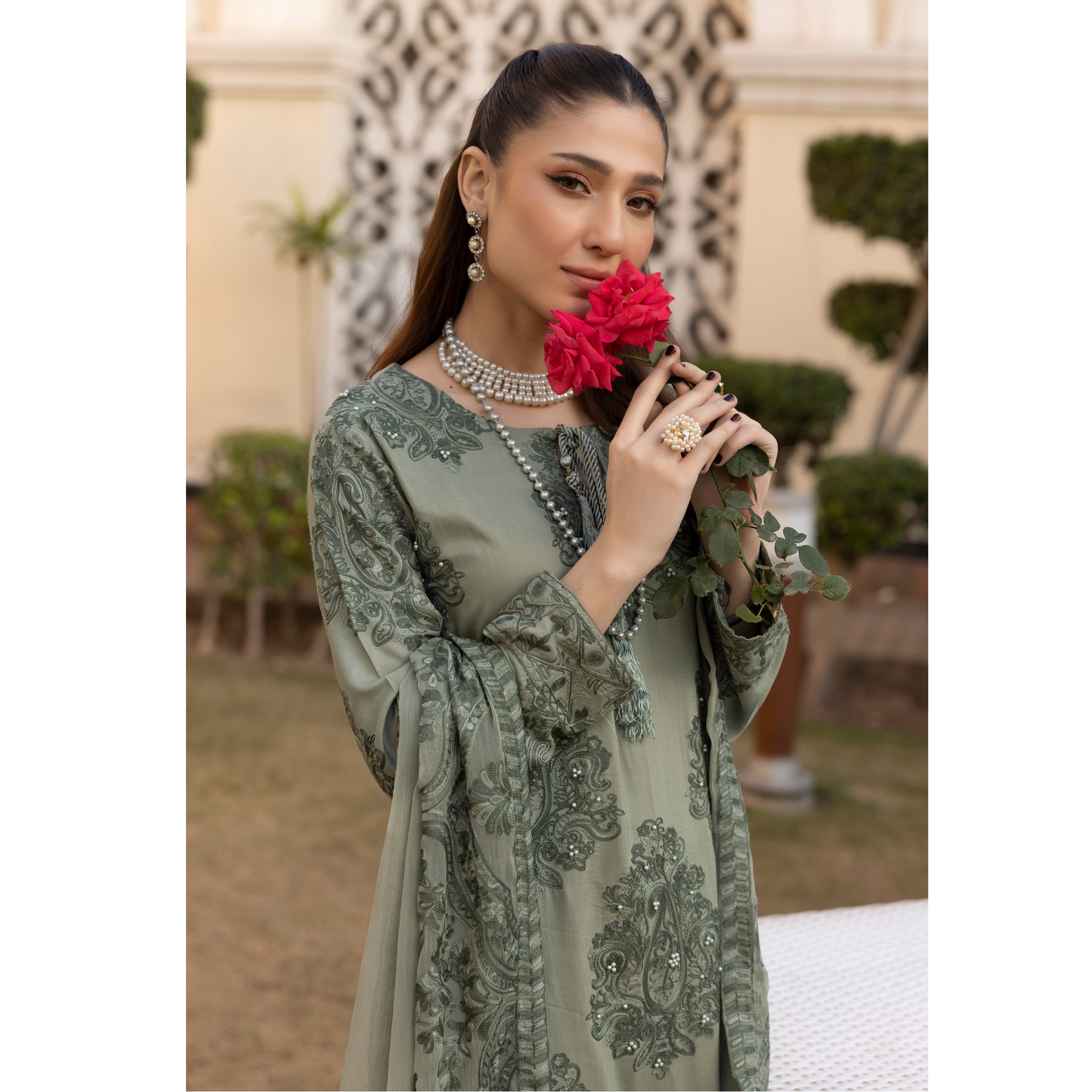 UMS-15 3 Pc Mother & Daughter Luxury Linen Eid Collection by Simrans