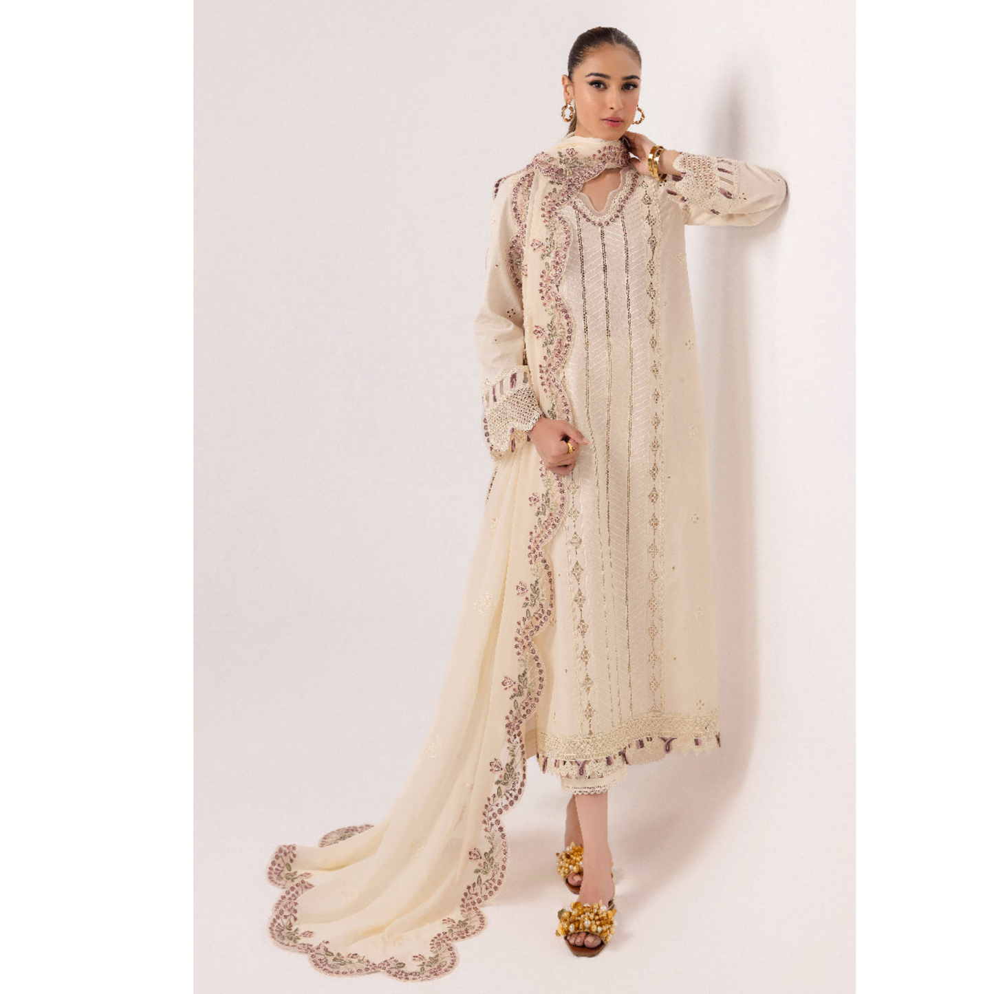 3 Pc Festive Embroidered Collection  | Ready to Wear | Qalamkar