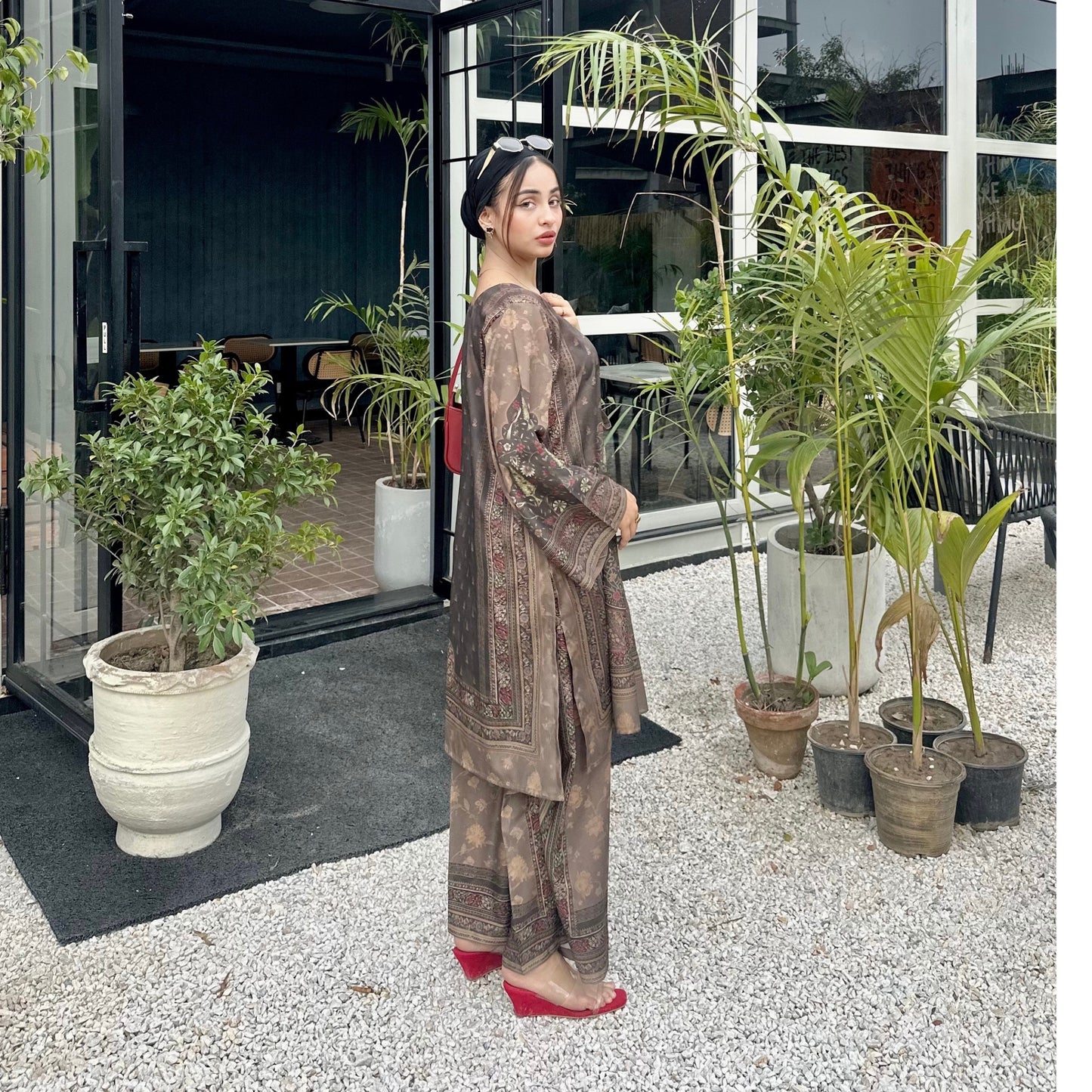 UA-169 Silk Printed Co-Ords Set by Umnaa | Ready to Wear Modest fashion Asian