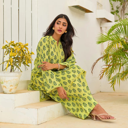 UA-248 Printed Lawn 2 Piece Co-Ord Set | Soft Breathable Summer Outfit | Casual Matching Shirt & Trouser Set by Umnaa