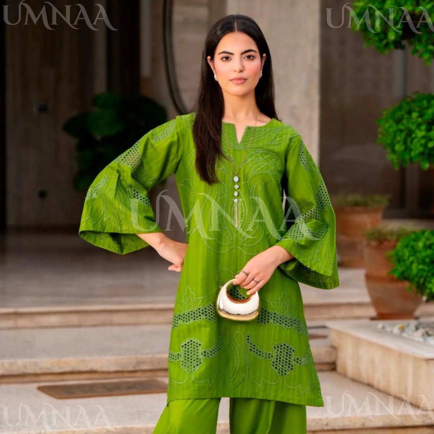 UA-276 Embroidered Trendy Cotton Co-Ord Set | Umnaa