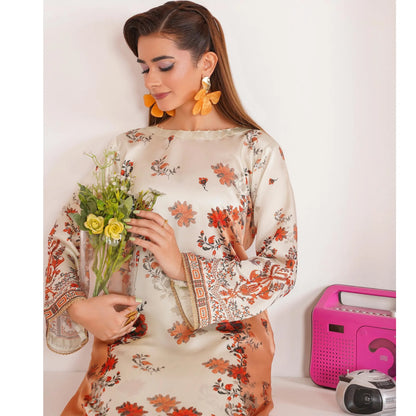 UA-312 Printed Shamooz Silk Printed Kaftan Style Co-Ord Set| Umnaa