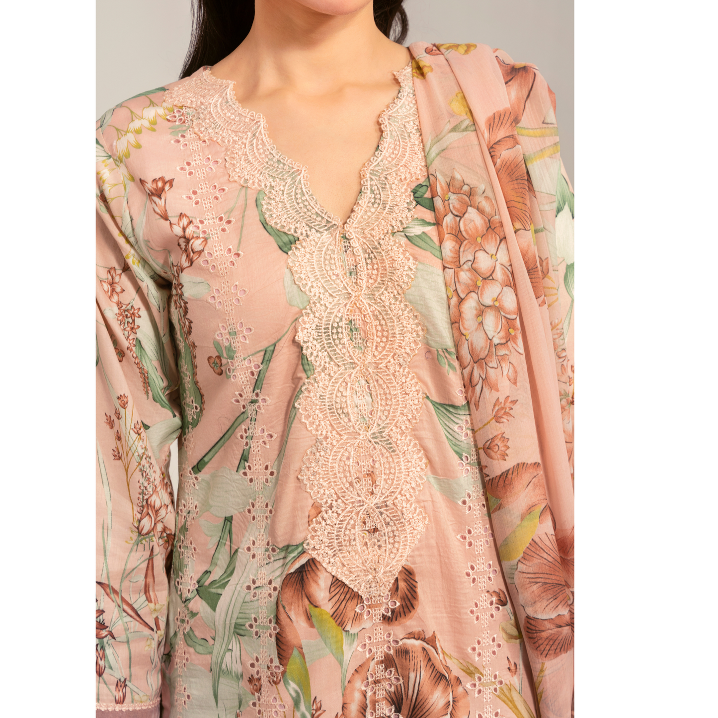 UA-94 3 Pc Embroidered Printed Summer Lawn | Ready to Wear | Umnaa