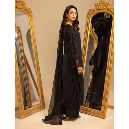 UMS-18 Embroidered Linen Chikenkari 3 Pc Pakistani Dress | Ready to wear | Simrans