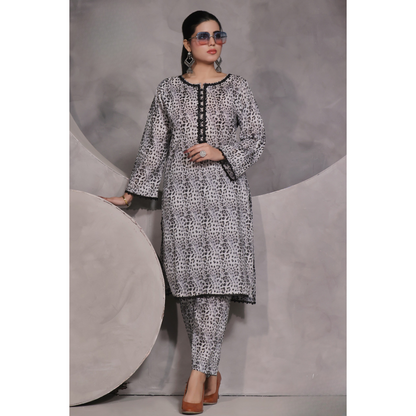 2 Pc Ready to wear Printed Lawn Co-Ords Dress - Saphron