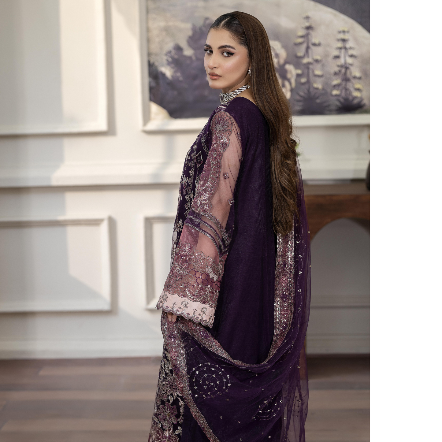 UTT-08 Luxury Festive Net Collection | Ready to Wear | Traditional Thread