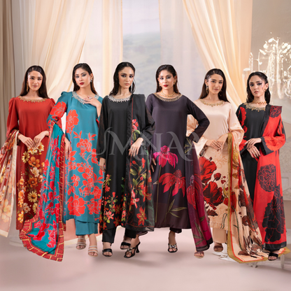 RA-20 3 Pc Printed Silk Collection |Ready to Wear | Raniya.h