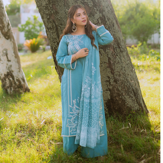 UA-120 Embroidered khaddar 3 Pc Collection | Ready to Wear | Umnaa