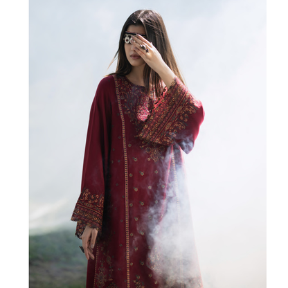 UCA-31 Embroidered Dhanak with Pashmina Shawl Winter Collection by Casuallite