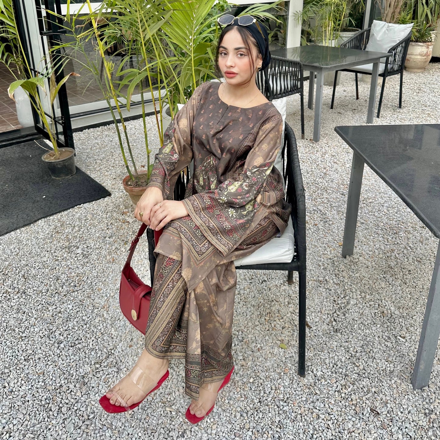 UA-169 Silk Printed Co-Ords Set by Umnaa | Ready to Wear Modest fashion Asian