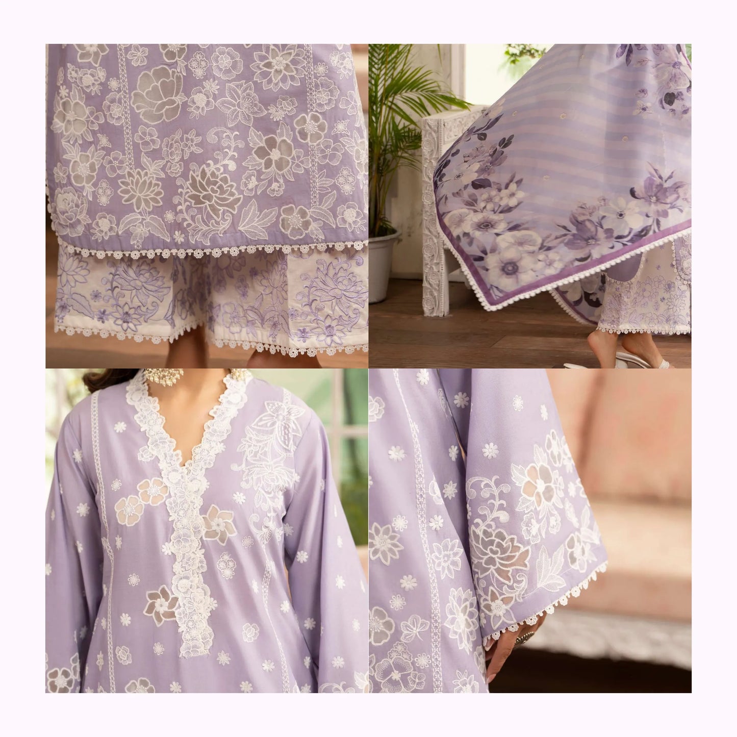 KC-1566 "Tabeer" Embroidered Festive Cambric Cotton Collection by Karma Collection
