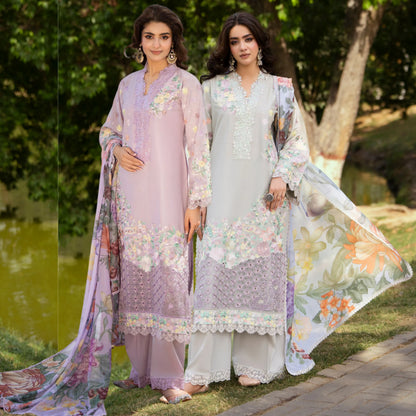 KC-1573 "Sunheri" Embroidered Festive Cambric Cotton Collection by Karma Collection