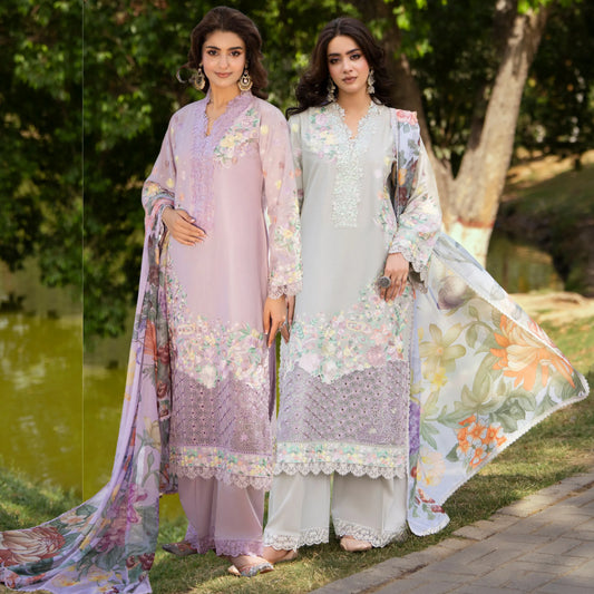 KC-1573 "Sunheri" Embroidered Festive Cambric Cotton Collection by Karma Collection