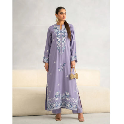 UTT-22 Embroidered Viscose Linen Kaftan Style 2 Piece Co Ord Set Collection by Traditional Thread