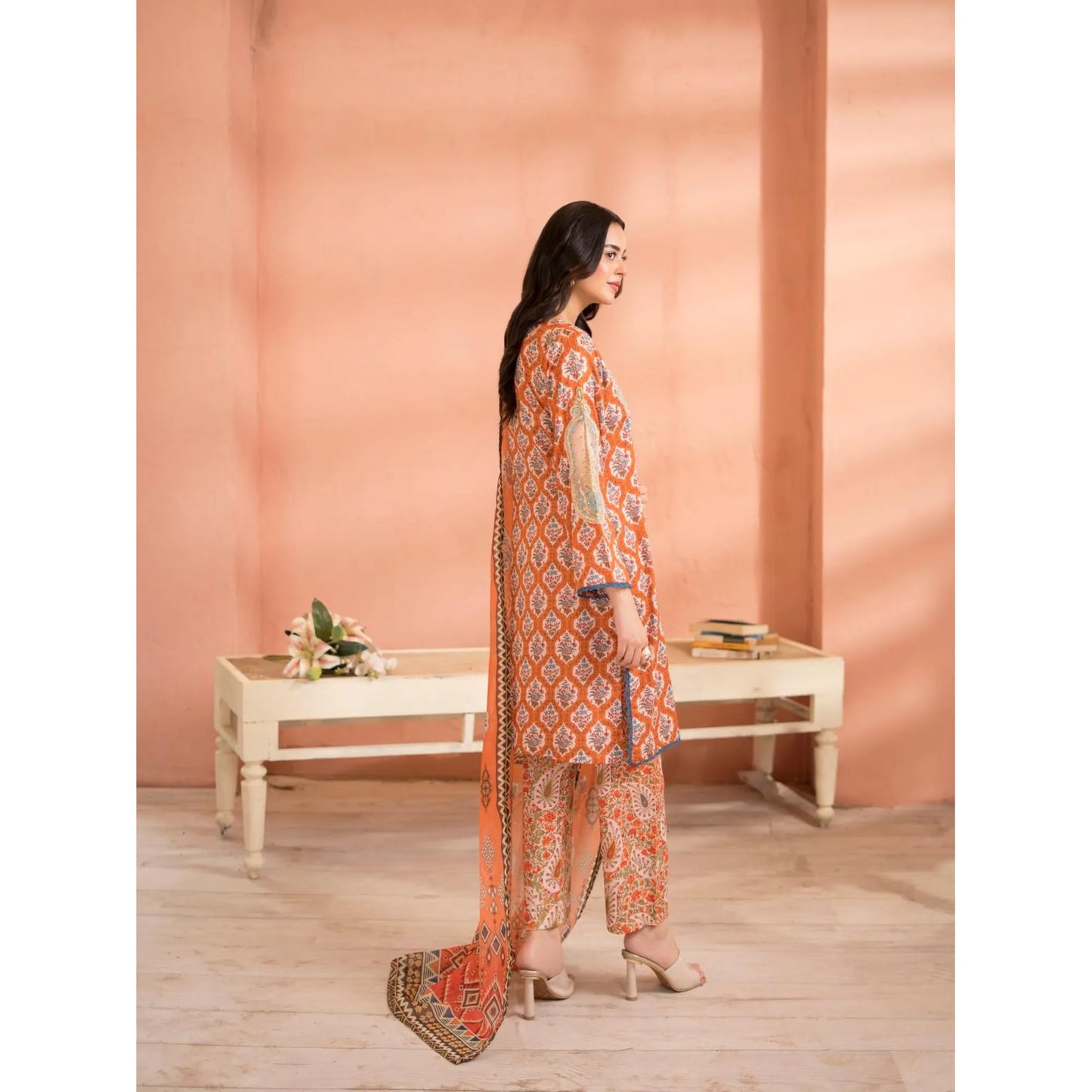 RA-37 Embroidered Printed Lawn Dress with Printed Cotton Silk Dupatta | Women's 3 Piece Summer Suit