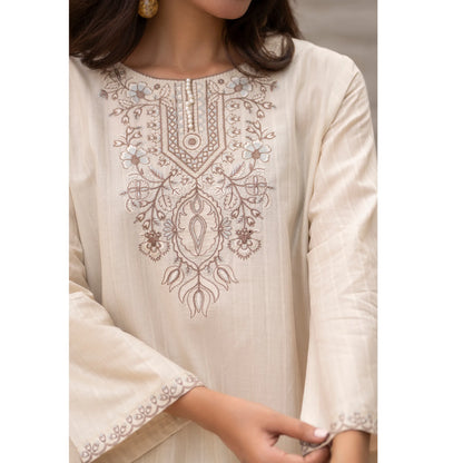 UA-257 Embroidered Cambric Cotton Co-Ord Set | Ready to Wear | Asian Clothes
