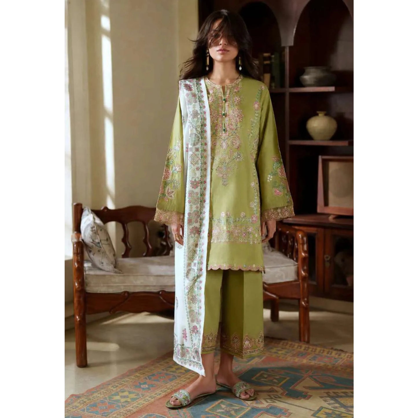 UCA-46 "Sakoon" Embroidered Cambric Cotton Pc Collection | Casuallite