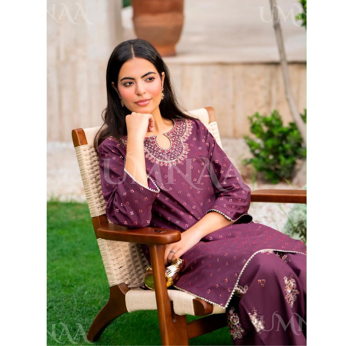 UA-276 Embroidered Trendy Cotton Co-Ord Set | Umnaa