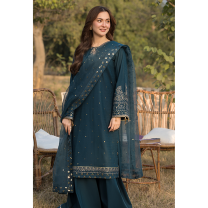 UAL-02 3 Pc Cotton Jacquard Ready to Wear Collection | Simrans