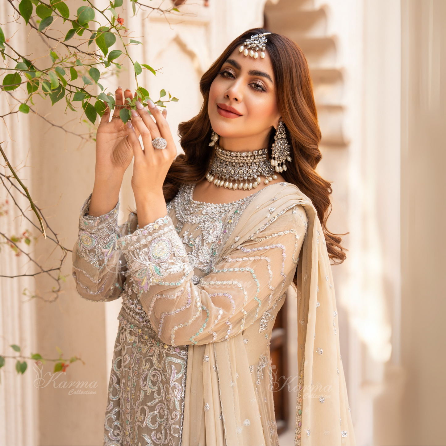 Luxury Embroidered Chiffon Party wear dress  | Wedding Collection | karma Collection | UMKC01201