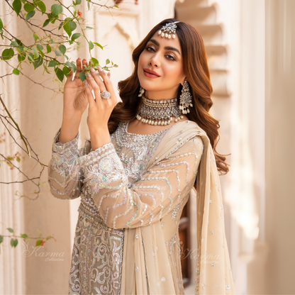Luxury Embroidered Chiffon Party wear dress  | Wedding Collection | karma Collection | UMKC01201
