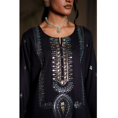 UCA-37 EALA Festive Embroidered Viscose Dress with Printed Silk Dupatta | Women’s Festive Wear Pakistani Designer Outfit by Casuallite