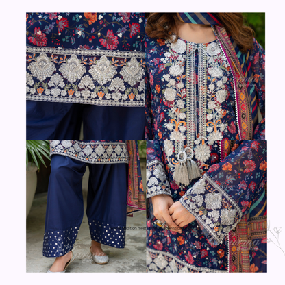 "Khumaar" Embroidered Georgette Collection by karma Collection Asian Wear Pakistani Dresses