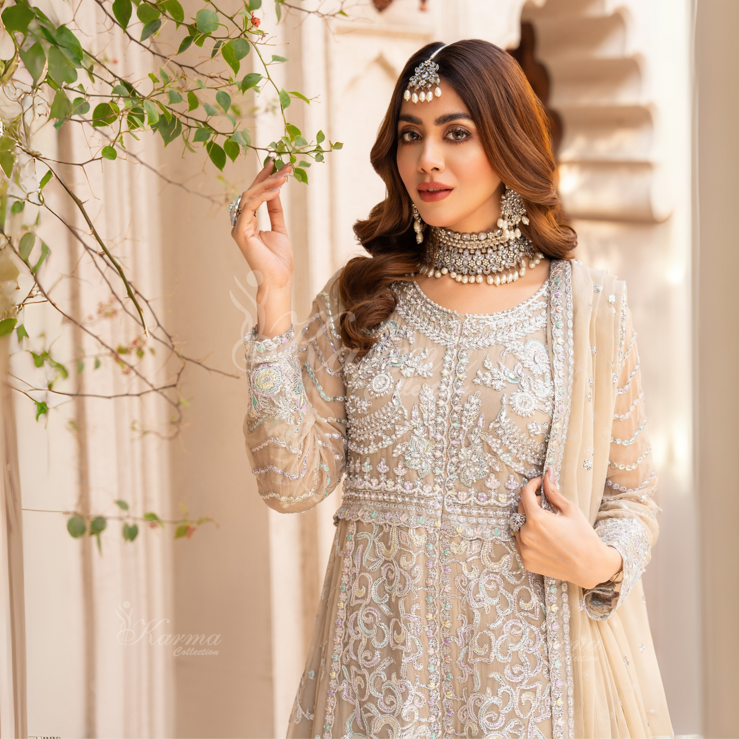 Luxury Embroidered Chiffon Party wear dress  | Wedding Collection | karma Collection | UMKC01201