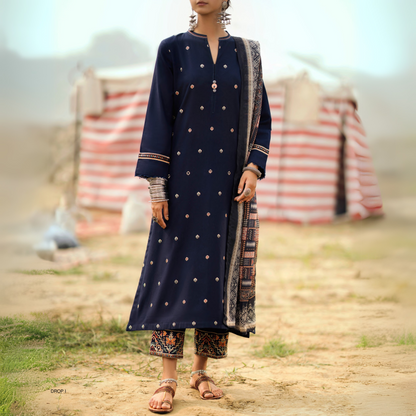 3 Pc Embroidered Khaddar Ready to Wear Collection by Casuallite | UMCAE0801
