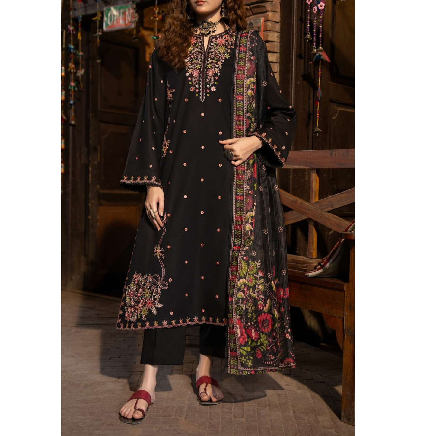 3 Pc Embroidered Cambric Cotton Ready to Wear Eid Collection by Casuallite | UCA-13