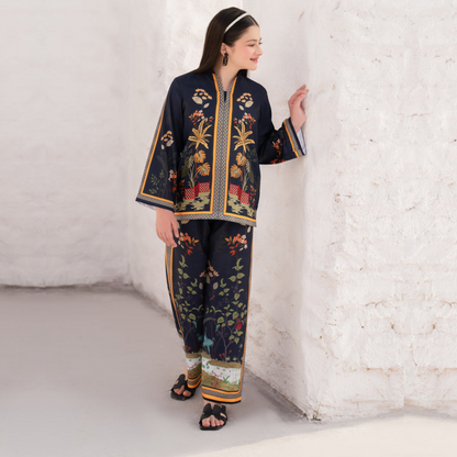 2 Pc Mother & Daughter Pakistani Printed Co-ord Set Collection by Garnet