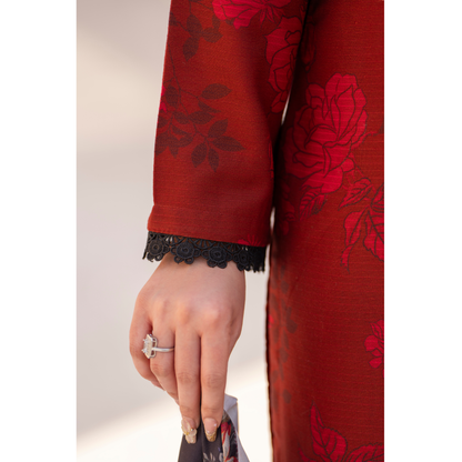 RA-24 Embroidered Printed Dhanak dress with Wool Shawl  by Raniya.h