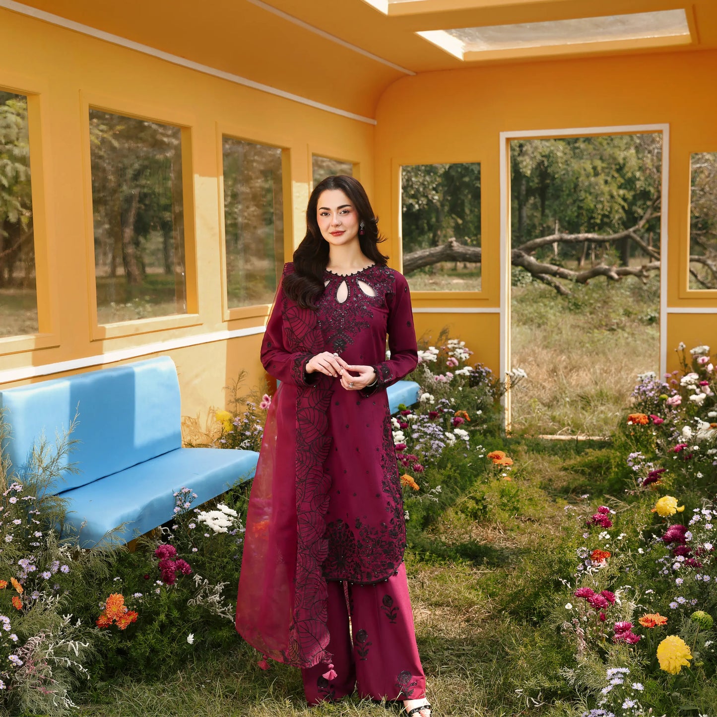 UMS-55 Janan Mother Daughter Chikenkari Jacquard Eid Edit by Simrans | Ready to Wear Asian Pakistani clothes