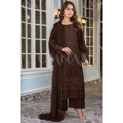 UA-159 Embroidered Dhanak Collection by Umnaa