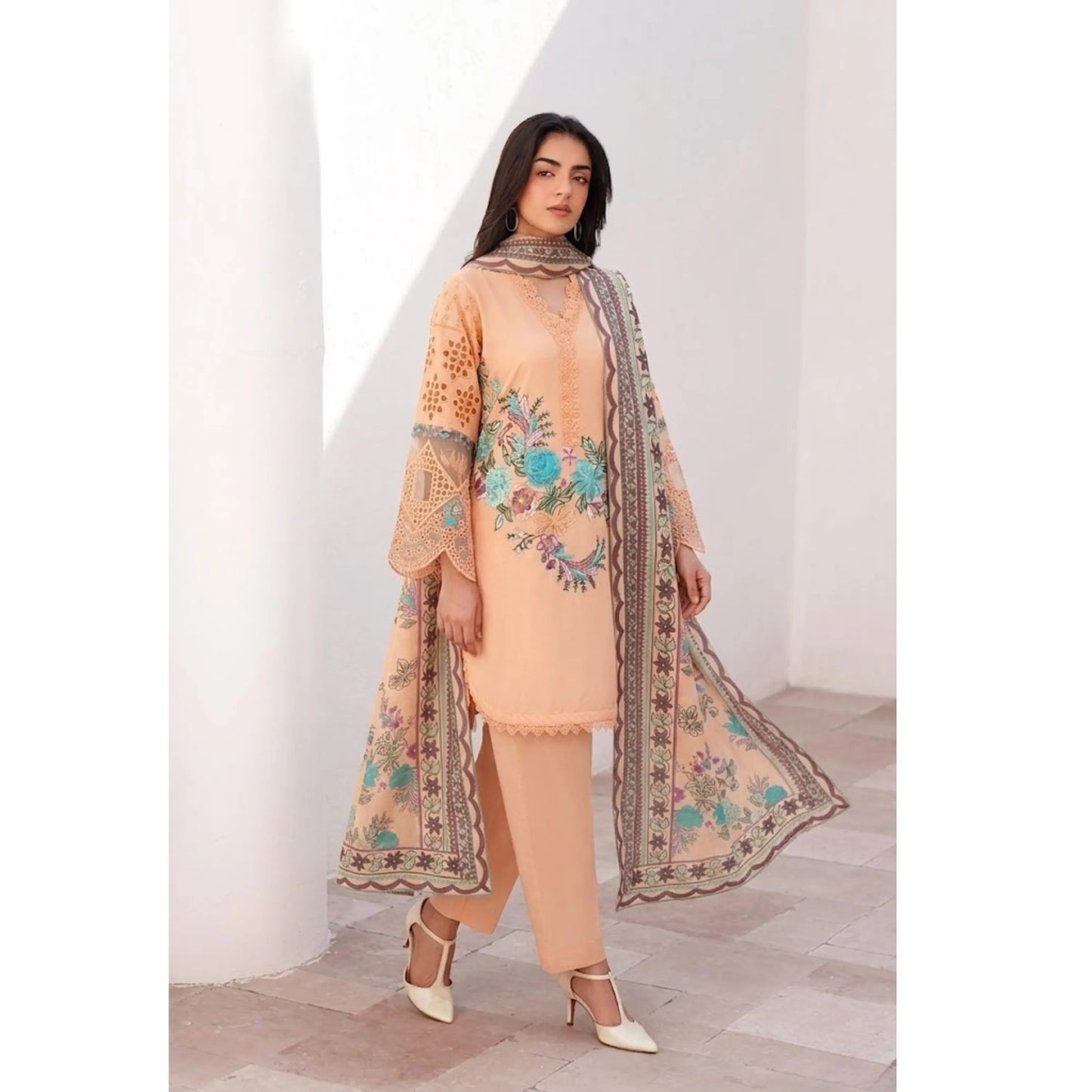 UA-186 Embroidered Cotton 3-Piece Collection | Ready to Wear Asian clothes