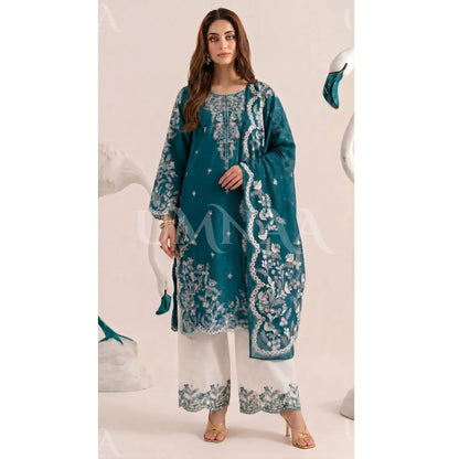 UA-190 Embroidered Cotton Collection 3 Piece | Ready to Wear | Asian clothes