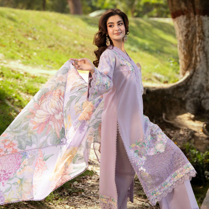 KC-1573 "Sunheri" Embroidered Festive Cambric Cotton Collection by Karma Collection
