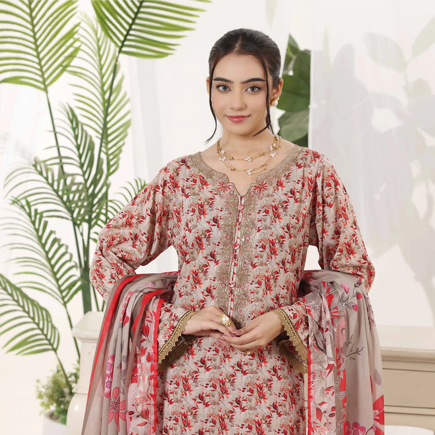 USN-22 Embroidered Chikankari Lawn 3 Piece Summer Collection by saphron | Ready to Wear Pakistani Asian Eastern wear