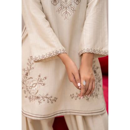 UA-257 Embroidered Cambric Cotton Co-Ord Set | Ready to Wear | Asian Clothes