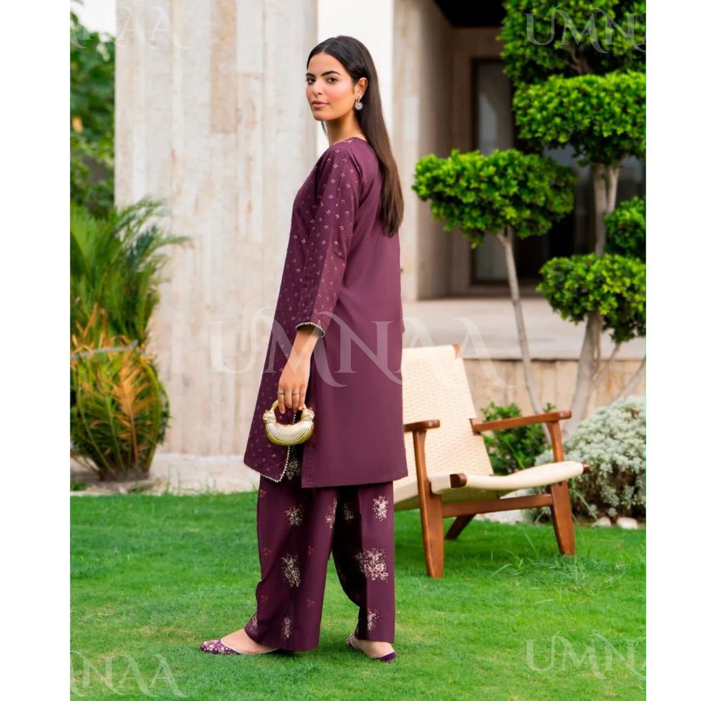 UA-276 Embroidered Trendy Cotton Co-Ord Set | Umnaa