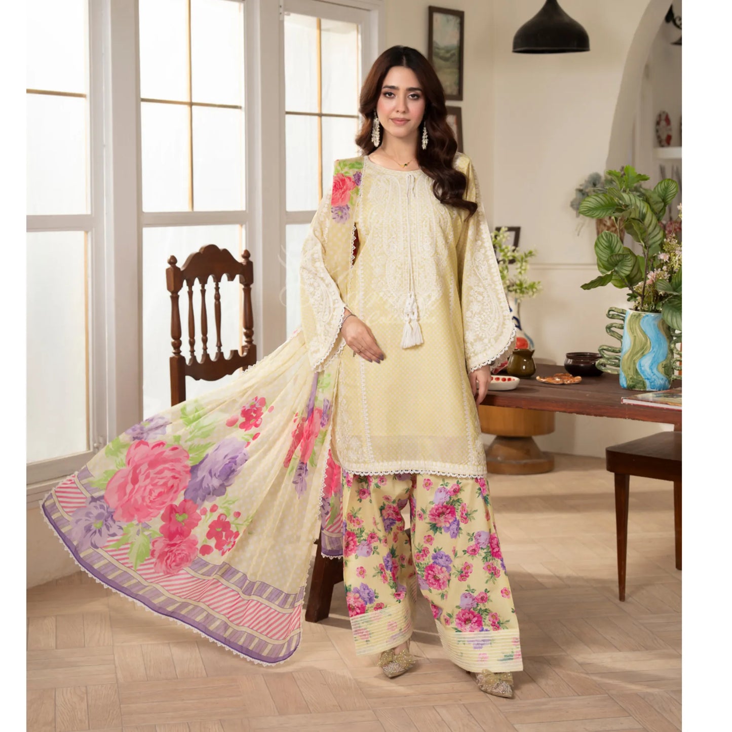 "Flora" Embroidered Lawn 3 Pc Collection | Karma Collection